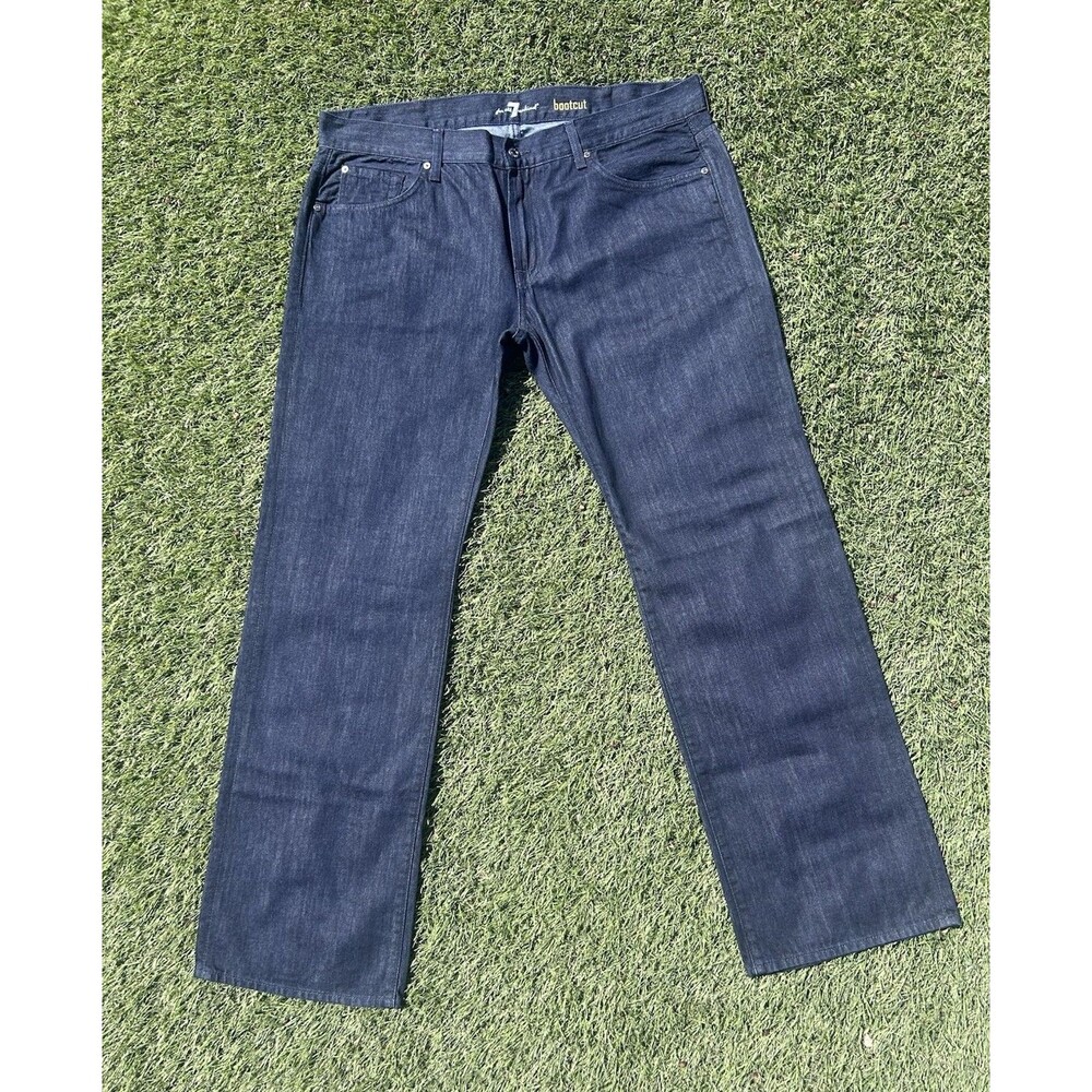 7 For All Mankind Mens Bootcut Jeans 40x34 Dark Indigo Denim NWOT